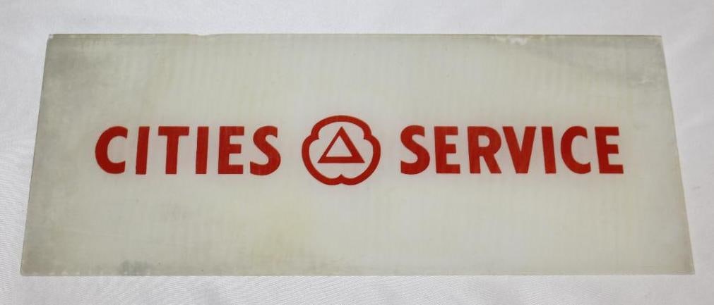 Cities Service Gas Pump Ad Glass (1 of 2)