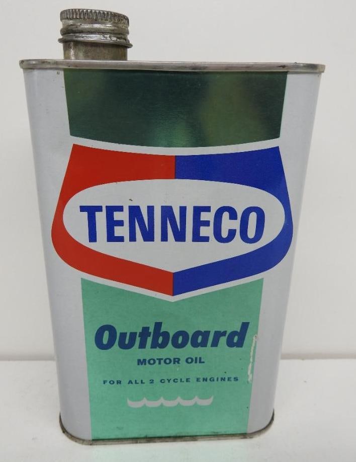Tenneco Outboard Motor Oil Flat Quart Can (1 of 4)