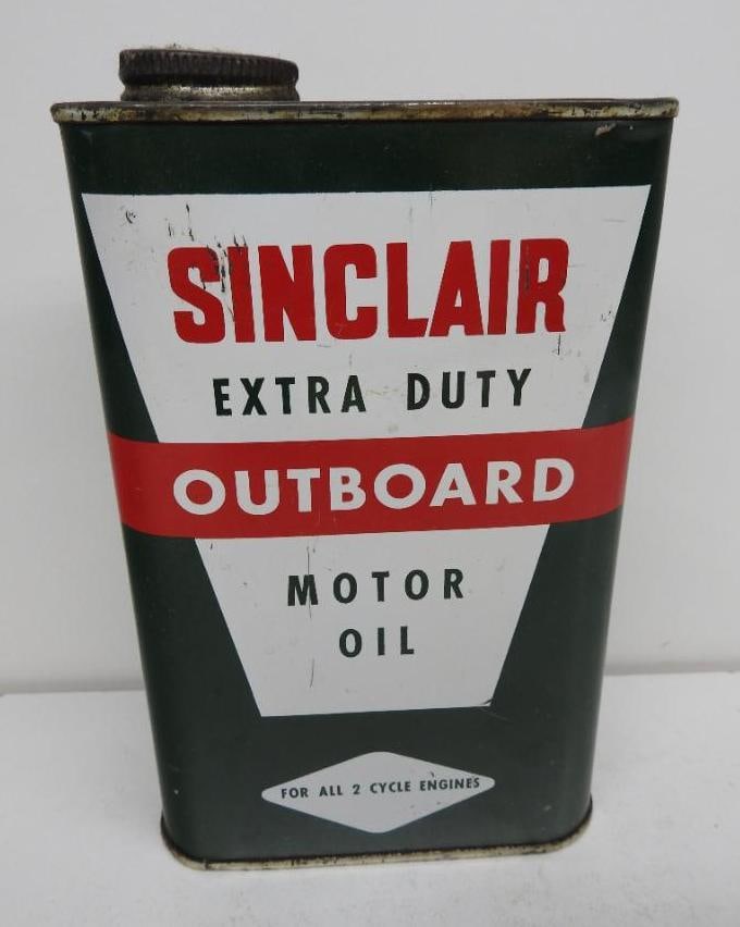 Sinclair Extra Duty Outboard Motor Oil Flat Quart Can (1 of 4)