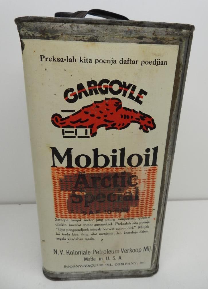 Mobiloil Gargoyle Artic Special Gallon Oil Can: Empty gallon can with some minor wear