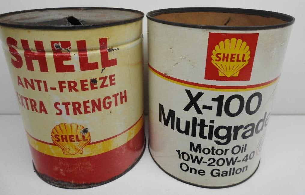 Shell Anti-Freeze and X-100 Gallon Cans (1 of 5)