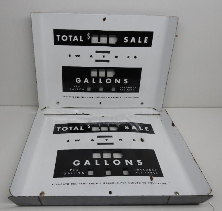 Pair of Wayne Gas Pump Porcelain Faces (1 of 4)