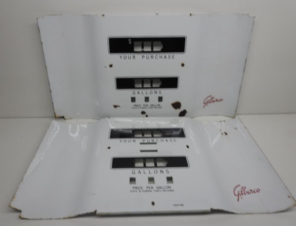 Pair of Gilbarco Gas Pump Porcelain Faces (1 of 4)