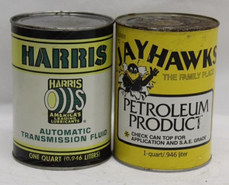 Jayhawk & Harris 1 Quart Motor Oil Cans (1 of 4)