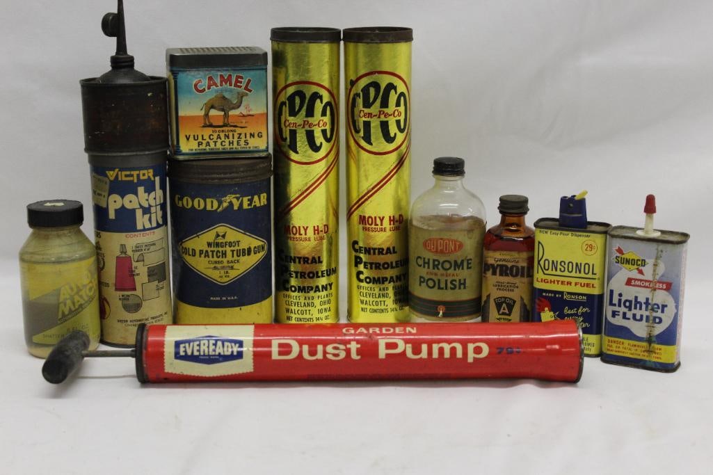Group of 12 Advertising and Auto Related Product Cans and Bottles (1 of 4)