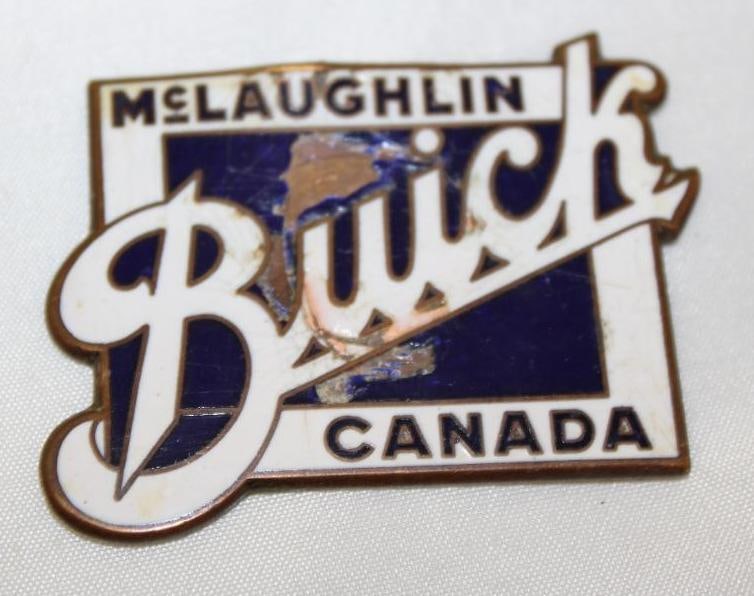 1928 Buick McLaughlin of Canada Radiator Emblem Badge: cloisonne, 2.25" x 1.75"