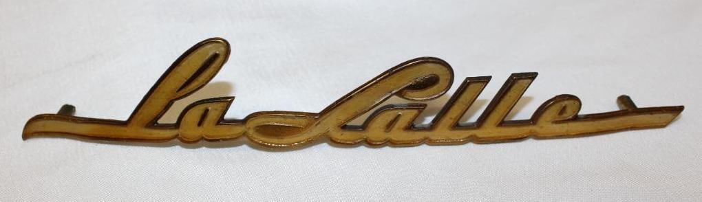 1939-1940 Cadillac LaSalle Motor Car Co Radiator Emblem Script (1 of 2)
