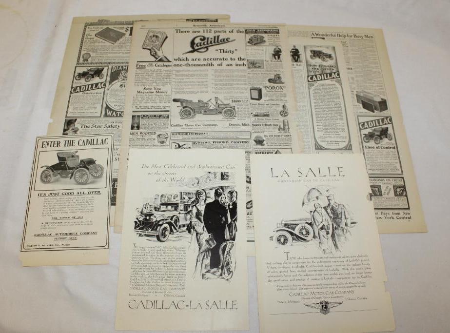 Large Group of Cadillac Advertisements: largest 8.5" x 11"