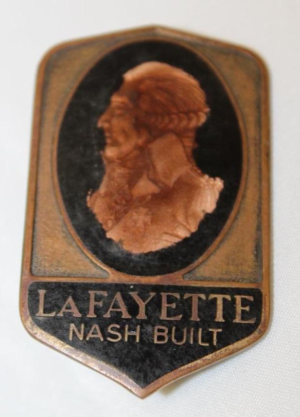 1935-1936 Nash LaFayette Radiator Emblem Badge: 2.5" x 1.5"