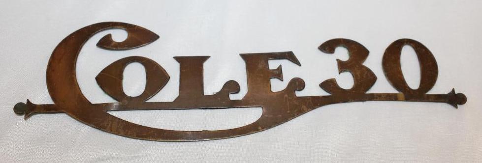 Cole 30 Brass Radiator Emblem Script (1 of 2)