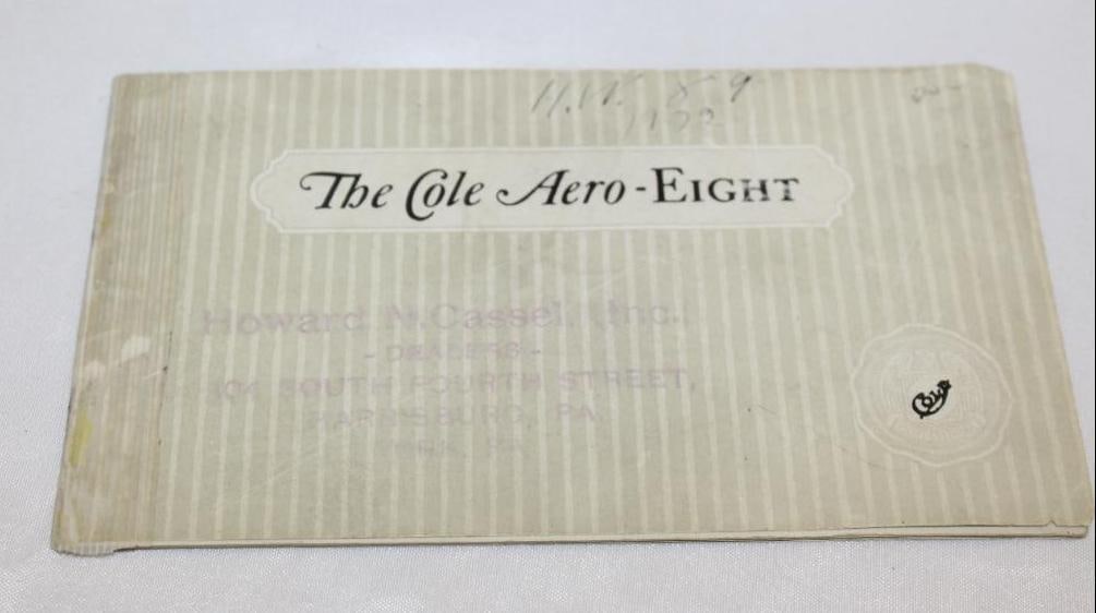 1922 Cole Aero Eight Sales Brochure Book: 3.5" x 6"