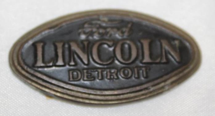 1927-1928 Ford Lincoln Motor Car Co Instrument Panel Emblem Badge: 1.75" x 1"