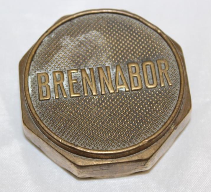 1910's Brass Brennabor Motor Car Co Threaded Hubcap (1 of 2)