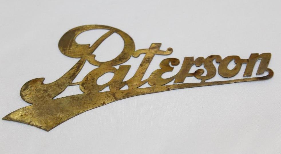Paterson Motor Car Co Brass Radiator Emblem Script (1 of 2)