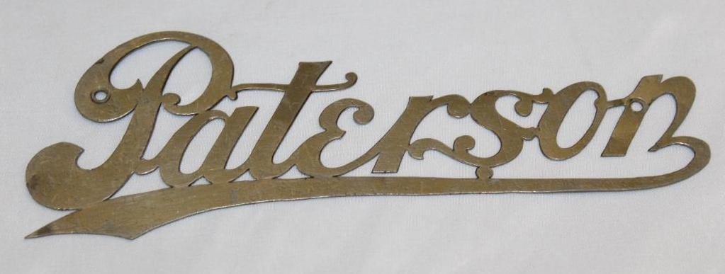 Paterson Motor Car Co Radiator Emblem Script (1 of 2)