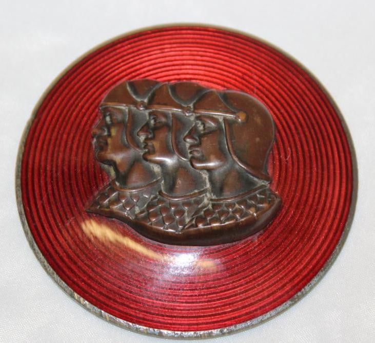 1937 Graham Paige Trunk Emblem Badge: cloisonne 3.5" diameter