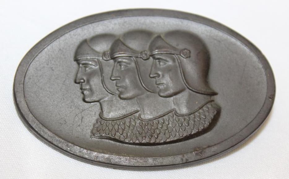 1934 Graham Paige Radiator and Luggage Emblem Badge: 2.5" x 1.75"