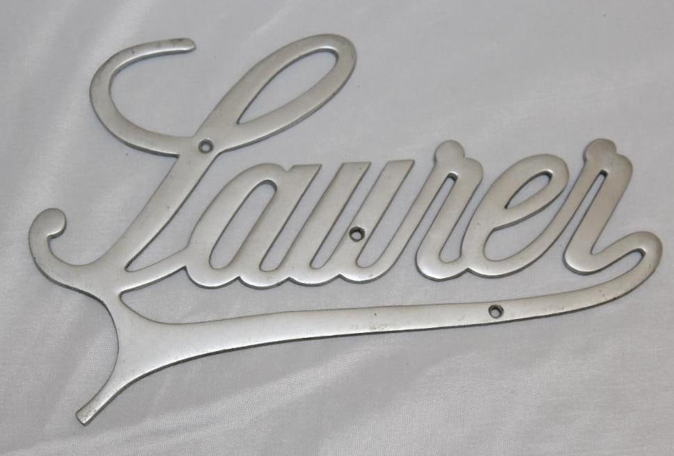 Laurer Motor Car Co Radiator Emblem Script (1 of 2)