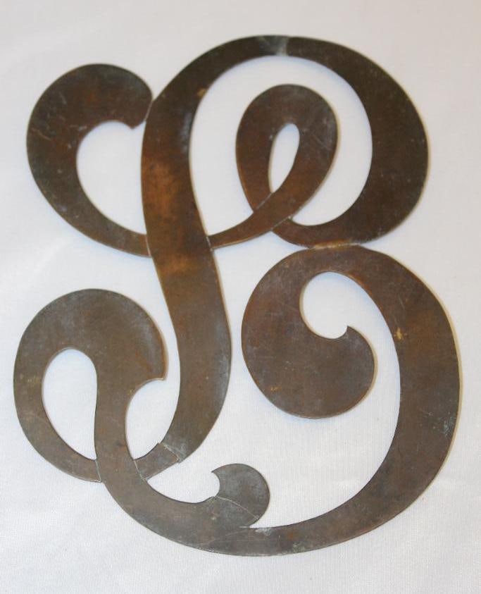 B Motor Car Co Brass Radiator Emblem Script (1 of 3)