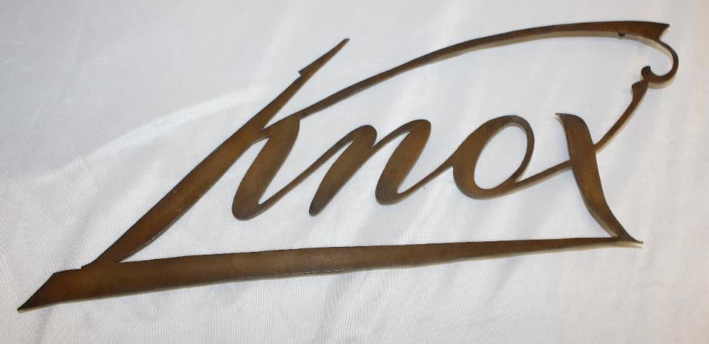 Knox Motor Car Co Brass Radiator Emblem Script (1 of 2)