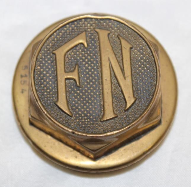 1910's Brass FN Frabrique Nationale Threaded Hubcap (1 of 2)