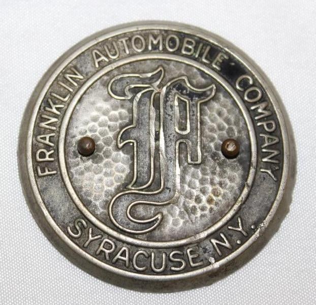 1925-1928 Franklin Motor Car Co Hubcap Emblem Badge: 2" diameter