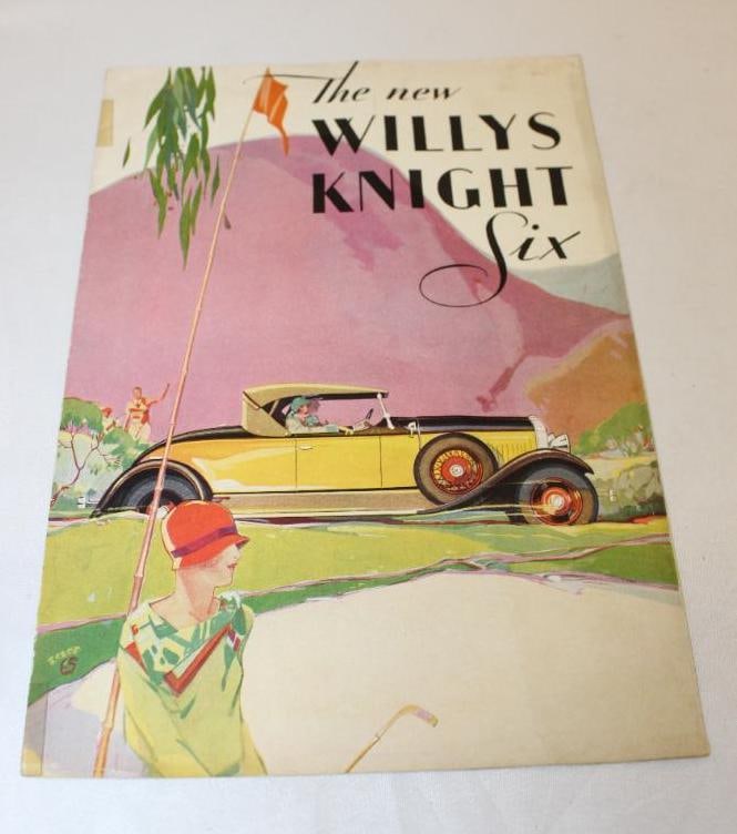1929 Willys-Knight Six Sales Brochure Book: 11.5" x 8"