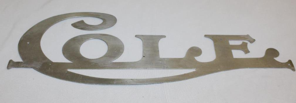 Cole Motor Car Co Radiator Emblem Script (1 of 2)