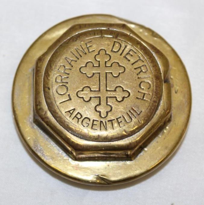 1910's Brass Lorraine Dietrich Threaded Hubcap (1 of 2)