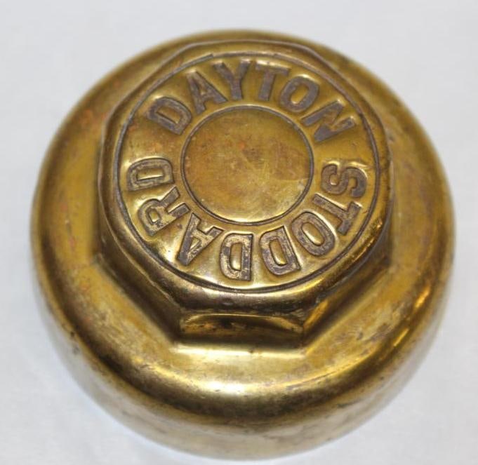 Brass 1910's Stoddard Dayton Threaded Hubcap (1 of 2)
