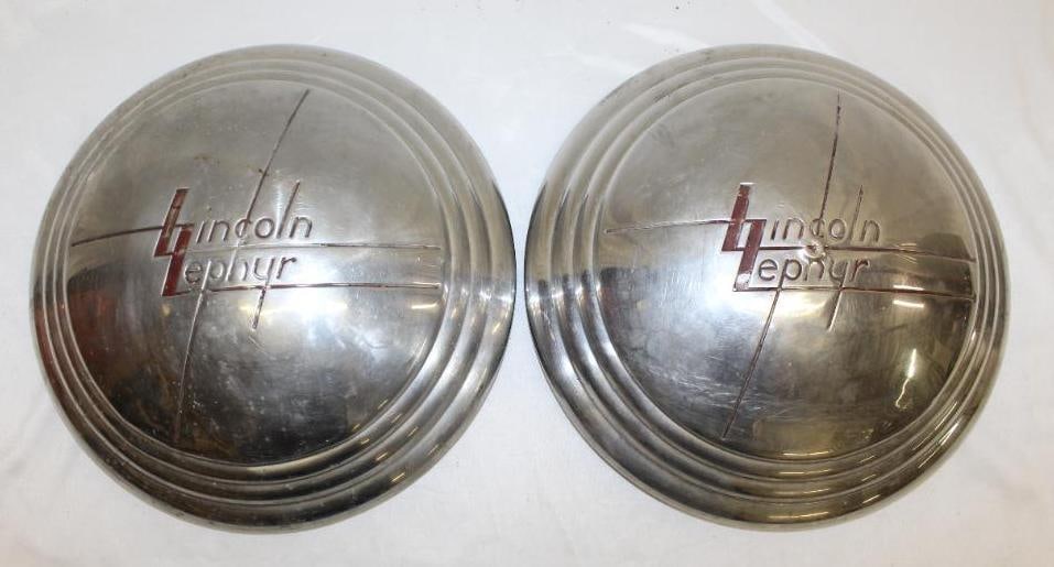 Group Of 2 1938 Lincoln Zephyr Hubcaps Auction