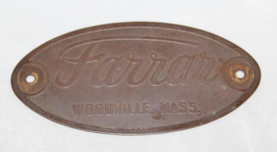 Farrar Firetruck Radiator Emblem Badge: 2" x 4"