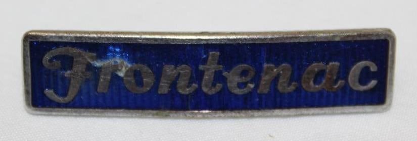 1933 Frontenac Durant Motors of Canada Radiator Emblem Badge: cloisonne 2.25" x .5"
