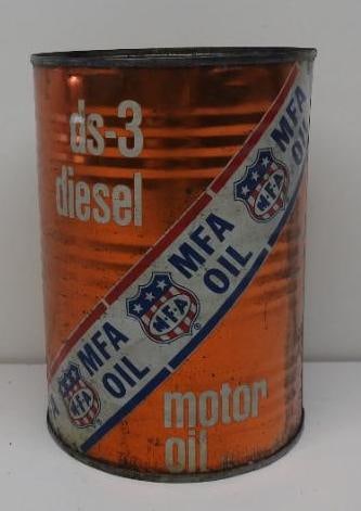 MFA Diesel DS-3 Motor Oil Quart Can: Full metal ribbed quart can with some overall light wear
