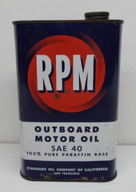 RPM Outboard Oil Flat Quart Can (SAE 40) (1 of 2)