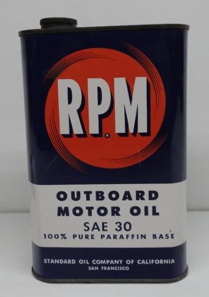 RPM Outboard Oil Flat Quart Can (SAE 30) (1 of 2)