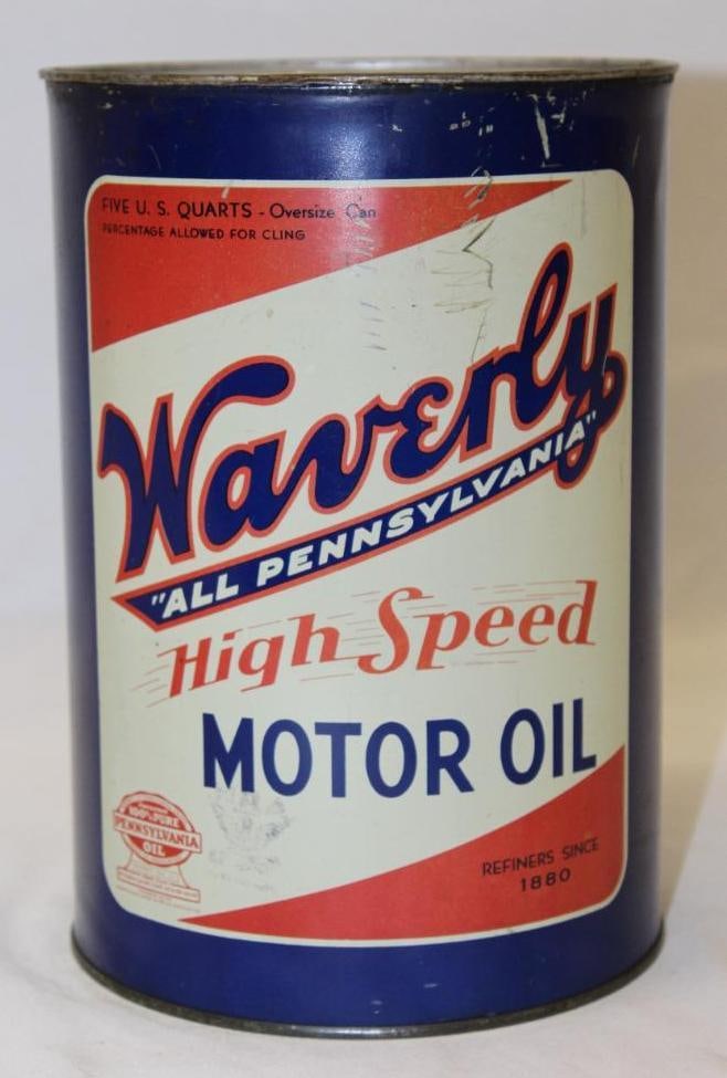 Waverly Hi Speed Metal 5 Quart Motor Oil Can (1 of 3)