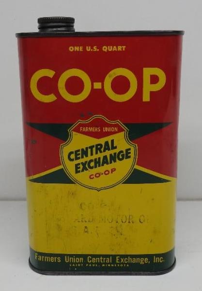 Central Exchange Co-Op Outboard Motor Oil Flat Quart Can (1 of 2)