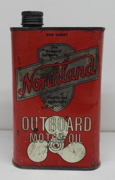 Northland Outboard Motor Oil Flat Quart Can (1 of 2)