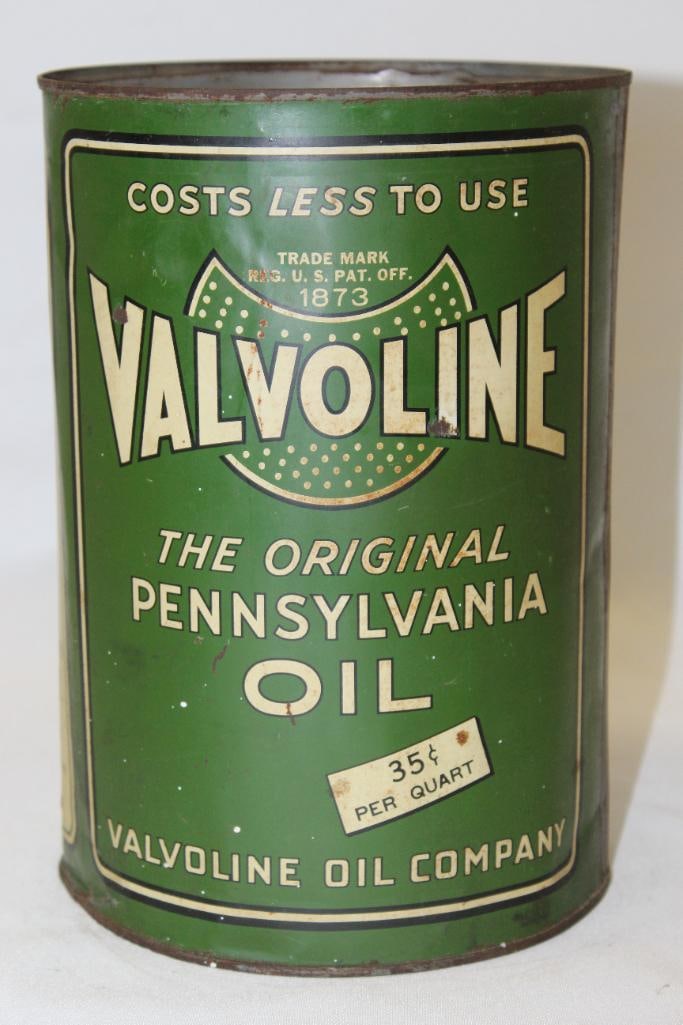 Early Style Valvoline Metal 5 Quart Motor Oil Can (1 of 4)