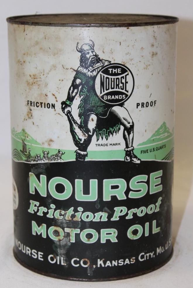 Nourse Viking Metal 5 Quart Motor Oil Can (1 of 3)