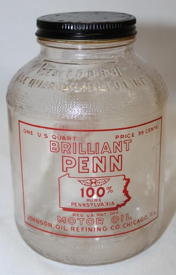 Johnson Brilliant Penn 1 Quart Motor Oil Bottle (1 of 2)