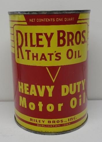 Riley Bros Heavy Duty Motor Oil Quart Can (1 of 4)