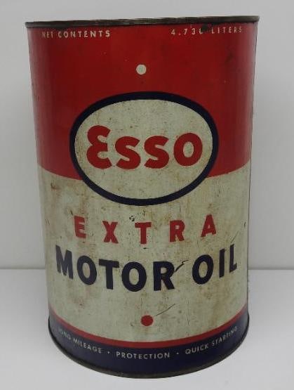 Esso Extra Motor Oil Five Quart Can (1 of 4)
