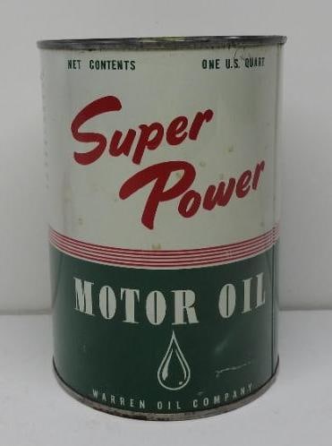 Super Power Motor Oil Quart Can (1 of 4)