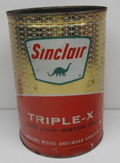 Sinclair Triple-X Motor Oil Five Quart Can (1 of 4)