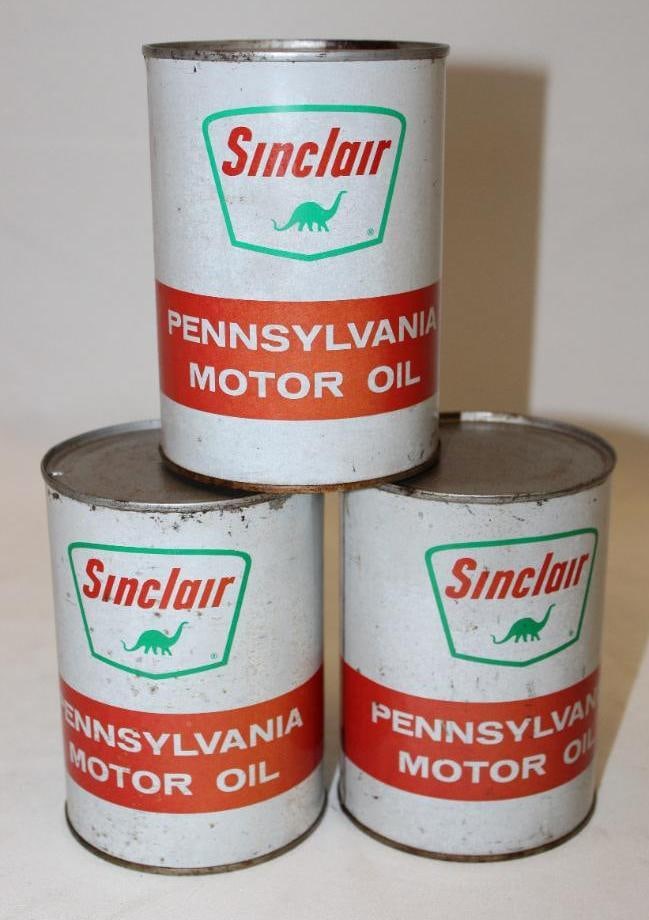 Group of 3 Sinclair Pa Metal 1 Quart Oil Cans (1 of 2)