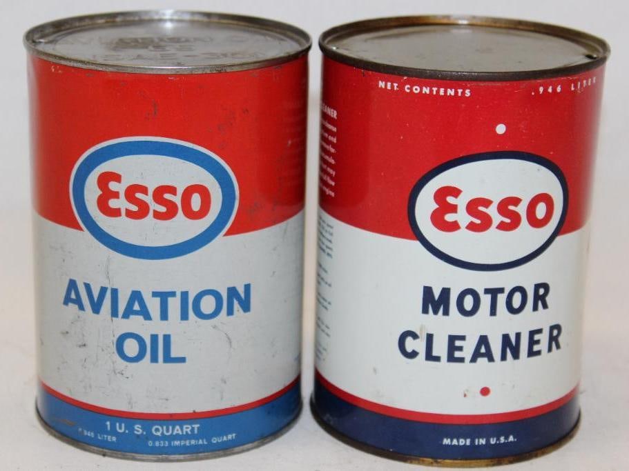 Group of 2 Esso Metal 1 Quart Motor Oil Cans (1 of 2)