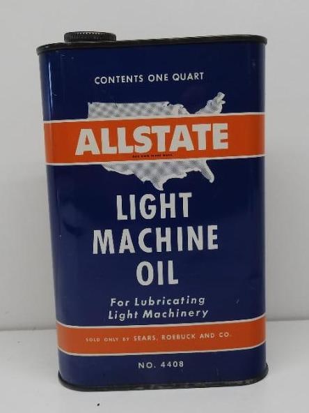 Allstate Light Machine Oil Quart Can (1 of 2)