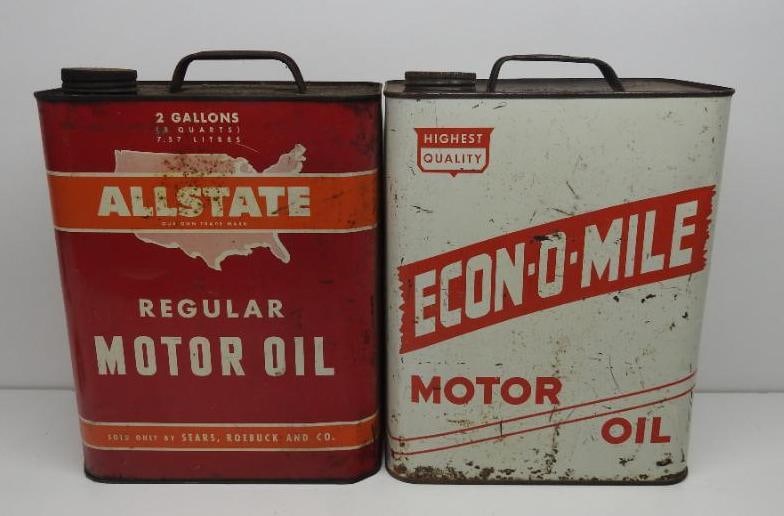 Allstate and Econ-O-Mile Two Gallon Oil Cans (1 of 4)